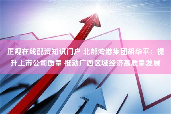 正规在线配资知识门户 北部湾港集团胡华平：提升上市公司质量 推动广西区域经济高质量发展