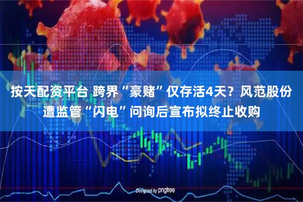 按天配资平台 跨界“豪赌”仅存活4天？风范股份遭监管“闪电”问询后宣布拟终止收购
